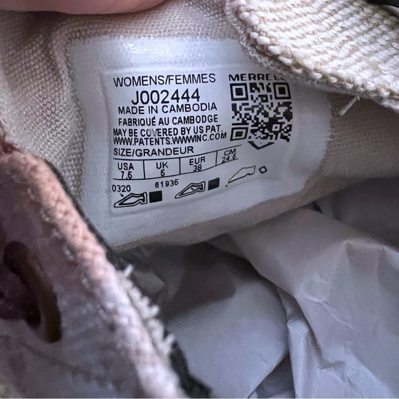 Merrell Gridway Cotton Canvas Sneakers Lace-Up Shoes Women's Size 7.5 Beige - Picture 8 of 8